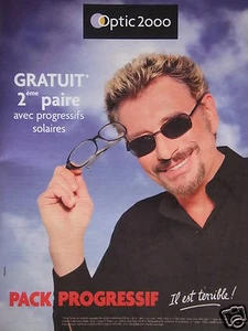 PUBLICITÉ PRESSE 2003 OPTIC 2000 PACK PROGRESSIF - JOHNNY HALLYDAY - ADVERTISING - Picture 1 of 1