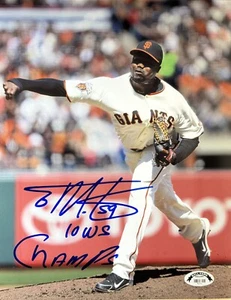 Guillermo Mota signed/Insc. 2010 Giants World Series photo - Picture 1 of 1