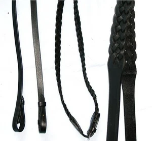 Geflochtene Zügel 3/4" BREIT FSS Leder 5 Stränge geflochtene Jagd Show Arbeiter Dressur - Bild 1 von 1