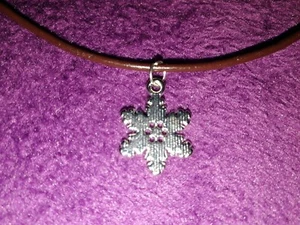 Tibetan Silver Charm Necklace, Snowflake, In Gift Bag - Picture 1 of 3