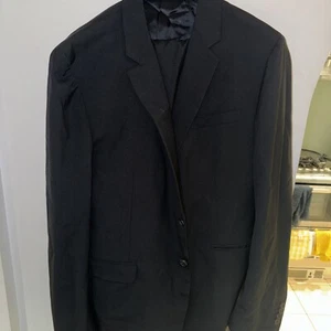 PRADA Men's Black Suit Size 56R Made Italy 100% Virgin Wool & Fodera 100% Cupro - Picture 1 of 9