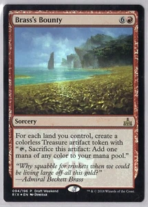 1x Brass's Bounty *Draft Weekend Foil Promo* - Rivals of Ixalan - Near Mint - Imagen 1 de 1