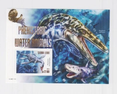 D605. 邮票塞拉利昂全新邮票 1 件史前水动物恐龙 2015 Bl — 第 1/4 张图片