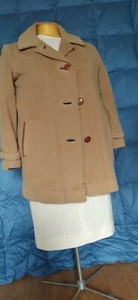 Vintage Satin Lined Synthetic Woolen Jacket Wooden Buttons medium - Picture 1 of 5