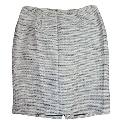 Falda lápiz Calvin Klein para mujer talla 14 blanca negra tweed trasera forrada con cremallera Foto 1 de 4