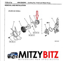 GOOD USED MITSUBISHI PAJERO SHOGUN MK2 93-99 2.8 4M40 WATER PUMP PULLEY
