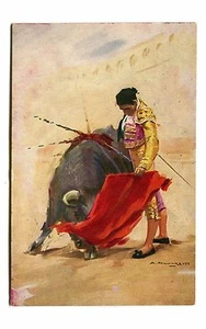 Vintage Advertising Card CALETILLA BULL RING Acapulco Mexico bullfighter 1959 - Picture 1 of 2