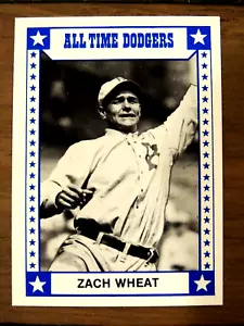ZACH WHEAT 1980' TCMA ALL TIME DODGERS CARD #6 BLACK BACK DODGERS LEGEND - Picture 1 of 1