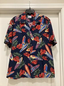 Hawaii Brand Made Hawaii Vintage Hawaiian Shirt Anthurium Flower Surfboard SZ XL - Picture 1 of 10