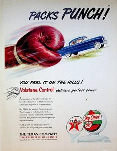 1951 Sky Chief Gasoline Texas Company Vintage Print Ad Perfect Power Packs Punch - Picture 1 of 1