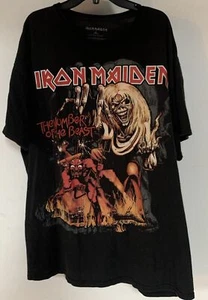 Retro Iron Maiden Black Short Sleeve T-Shirt Number Of The Beast Adult Size XL - Picture 1 of 3