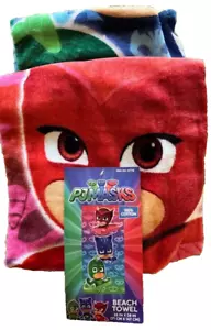 New PJ Masks Force Three Catboy Owlette Gekko Kids Cotton Beach Towel - 28"x58" - Picture 1 of 4