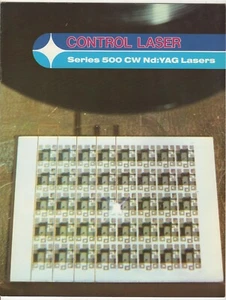 Láseres Control Laser Corp. 1982 serie catálogo 500 CW Nd: YAG - Imagen 1 de 2