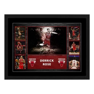 DERRICK ROSE BULLS SIGNED FRAMED POSTER LEBRON JORDAN BASKETBALL MEMORABILIA - Picture 1 of 1