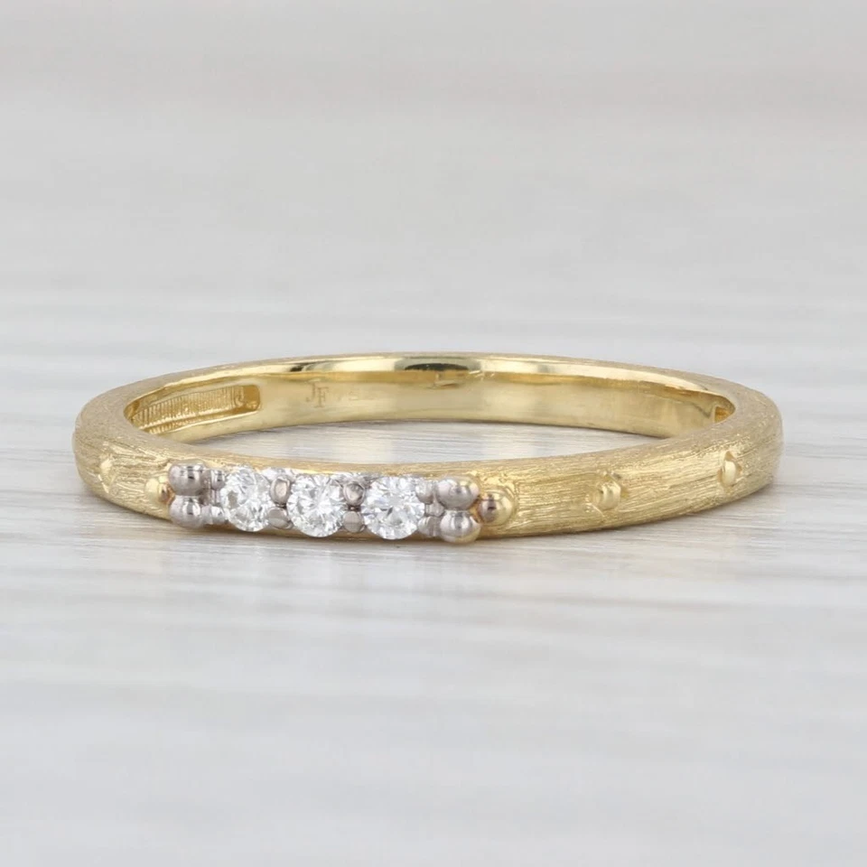 Anillo de diamantes Jude Frances de oro amarillo de 18 k alianza apilable de boda talla 7,5 Foto 1 de 4