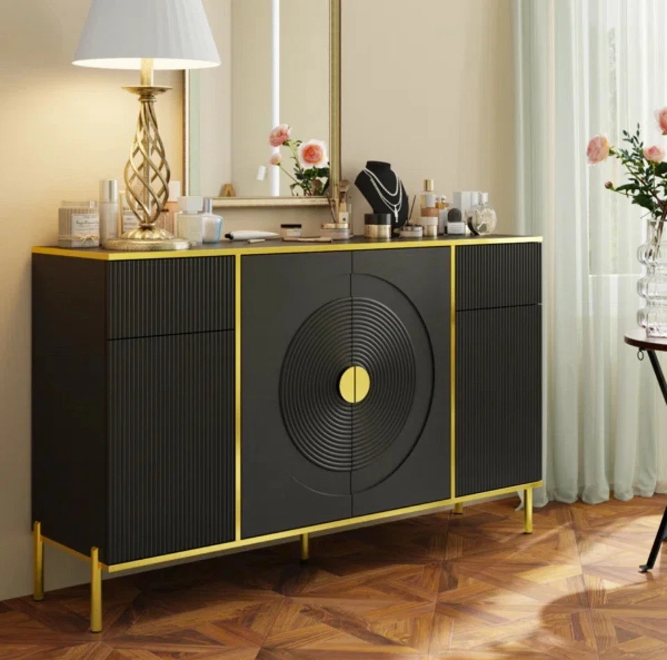 Black & Gold Krisstopher Drawer Dresser for Bedroom Entryway Office TV Cabinet - Image 1 of 1