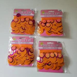 Vintage Pailletten Perlenbesatz. Patch it Up. Hirschberg und Schultz. Orange Rosa  - Bild 1 von 12