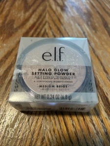 e.l.f. Halo Glow Setting Powder Medium Beige 83394 0,24 oz Set Trucco Viso Morbido - Foto 1 di 1