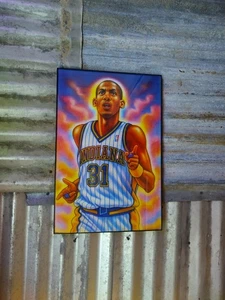 Reggie Miller Retro NBA Indiana Pacers Airbrush-Stil gerahmter Kunstdruck  - Bild 1 von 1