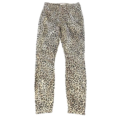 7 For All Mankind Pants Jen7 Ankle Skinny Womens 2 Stretch Leopard Print Jeans - Image 1 of 4