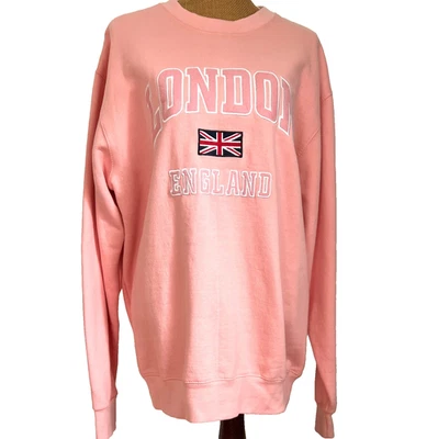 Sudadera London England Union Jack Cuello Redondo Rosa Talla XXL Nueva sin Etiquetas Foto 1 de 4