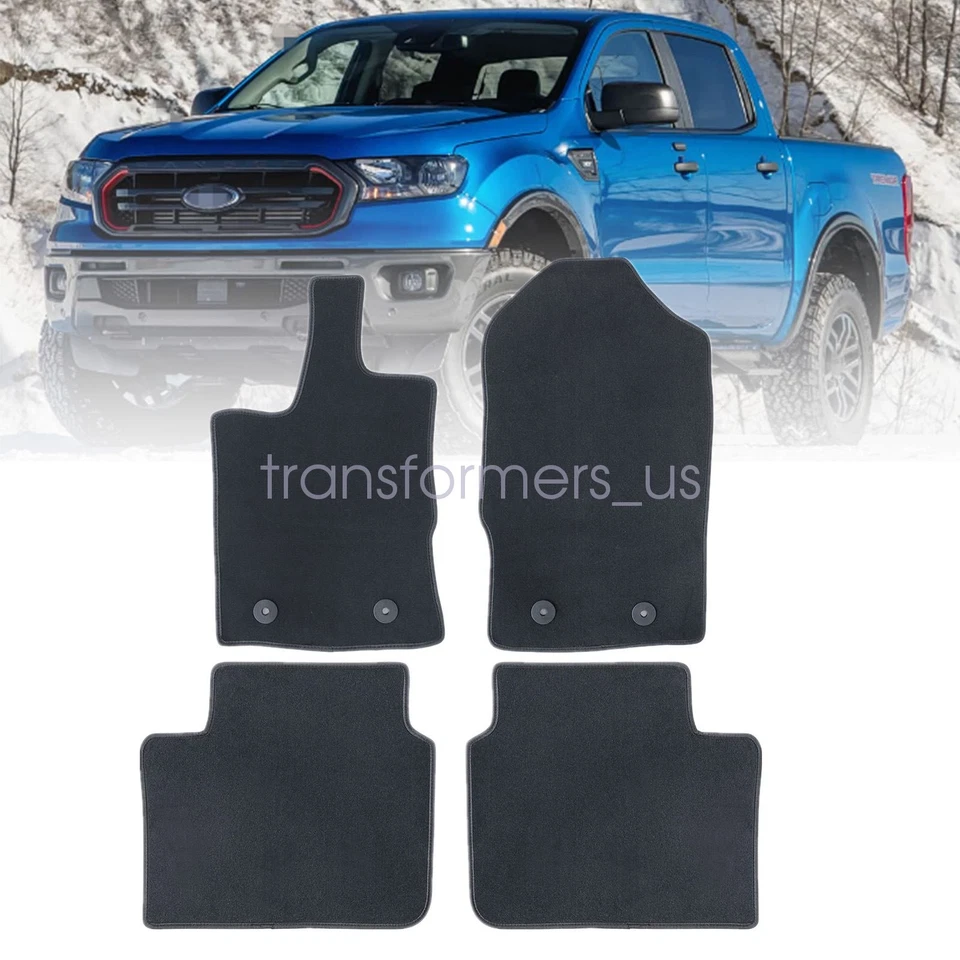 Alfombrillas delanteras y traseras negras para Ford Ranger 2019 2020 2021-2023 nuevas Foto 1 de 4