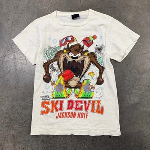 Vintage 90s Taz “Ski Devil” Puff Print m T Shirt Size S - Picture 1 of 8