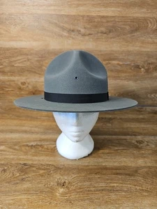 Stratton 4 Point Style  Gray Trooper Felt Hat Size 7 5/8 Read  - Picture 1 of 12