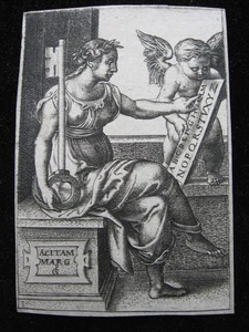 Georg Pencz: Grammar Allegory 1540/Grammar Allegory Print Copperplate - Picture 1 of 4