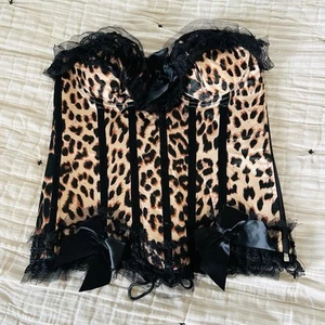 Vintage Fredericks Of Hollywood Bustier Korsett Gr. M Steampunk 90er Leopardenmuster sexy - Bild 1 von 9