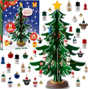 2025 Christmas Tree Advent Calendar | 24 Hanging Ornament Countdown Set - Picture 1 of 8