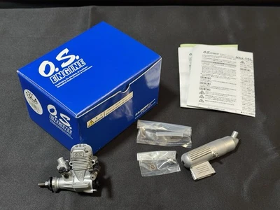 O.S. Engine Max 15LA  Silver Airplane ABC (New)  with muffler Made in Japan - Image 1 of 4