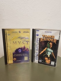 Sega Saturn Game Bundle | Tomb Raider + Myst | Damaged Cover (Myst)