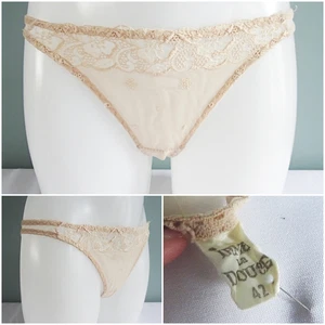 Mutandine mutandine mutandine vintage anni 80 tanga beige nylon pizzo Irma La Douce donna anni 80 - Foto 1 di 14