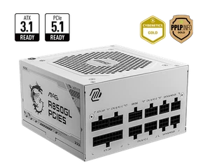 MAG MAG A850GL PCIE5 WHITE Gaming Power Supply full modular 80 PLUS Gold - Bild 1 von 5