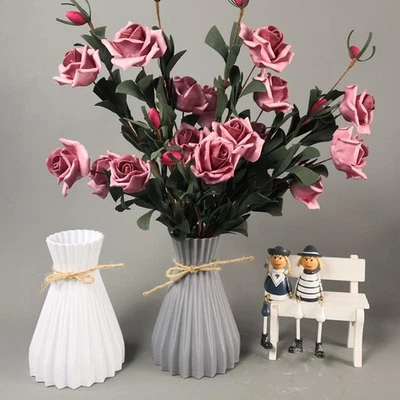 (White) Elegantes Design Plastikblumentopf Vase Hochwertiger Getrockneter - Bild 1 von 4