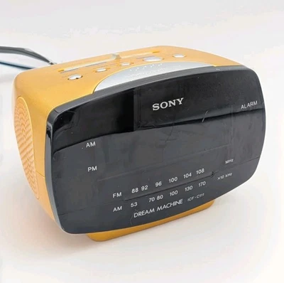 Sony Dream Machine ICF-C111 Gold AM/FM Alarm Clock Radio Missing Battery Door - Image 1 of 4