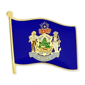 PinMart's Maine US State Flag ME Enamel Lapel Pin - Bild 1 von 3