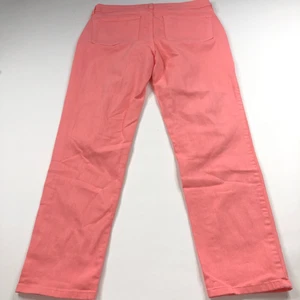 NYDJ Ankle Lift Tuck 10 (Fits 32W 27L) Mid Rise Denim Jeans Pink - Picture 1 of 9