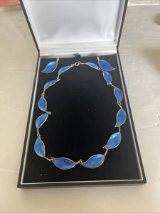 David Andersen Norwegen Blatt Halskette Ohrringe Sterling 925 Skandinavisch Modernist - Bild 1 von 4