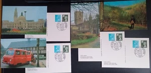 SCARCE WALES REGIONAL VIEWS POSTAL INTEREST 8 POSTCARDS WMPB 1-8 FDI - Picture 1 of 2