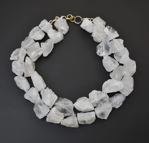 Rough crystal pieces necklace chunky, raw quartz necklace extra large - Picture 1 of 10