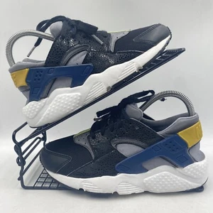 NIKE AIR HUARACHE BLACK TRAINERS SIZE UK 5 GREY BLUE GYM RUNNING 654275-003 - Picture 1 of 10