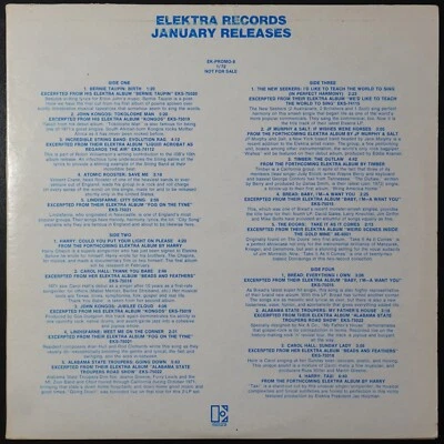 VA - Elektra Records January Releases 2x LP '72 Promo - ROCK DOORS RARE Vinyl EX - Image 1 of 4