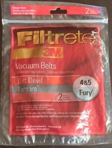 3M Filtrete Vacuum Belt Dirt Devil  Fandom 4 & 5 Fury Pack Of 2 Two Belts