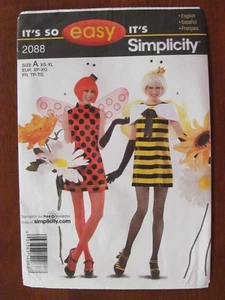 SIMPLICITY PATTERN - 2088 LADIES COSTUME BEE BUTTERFLY INSECT XS-XL UNCUT - Picture 1 of 2