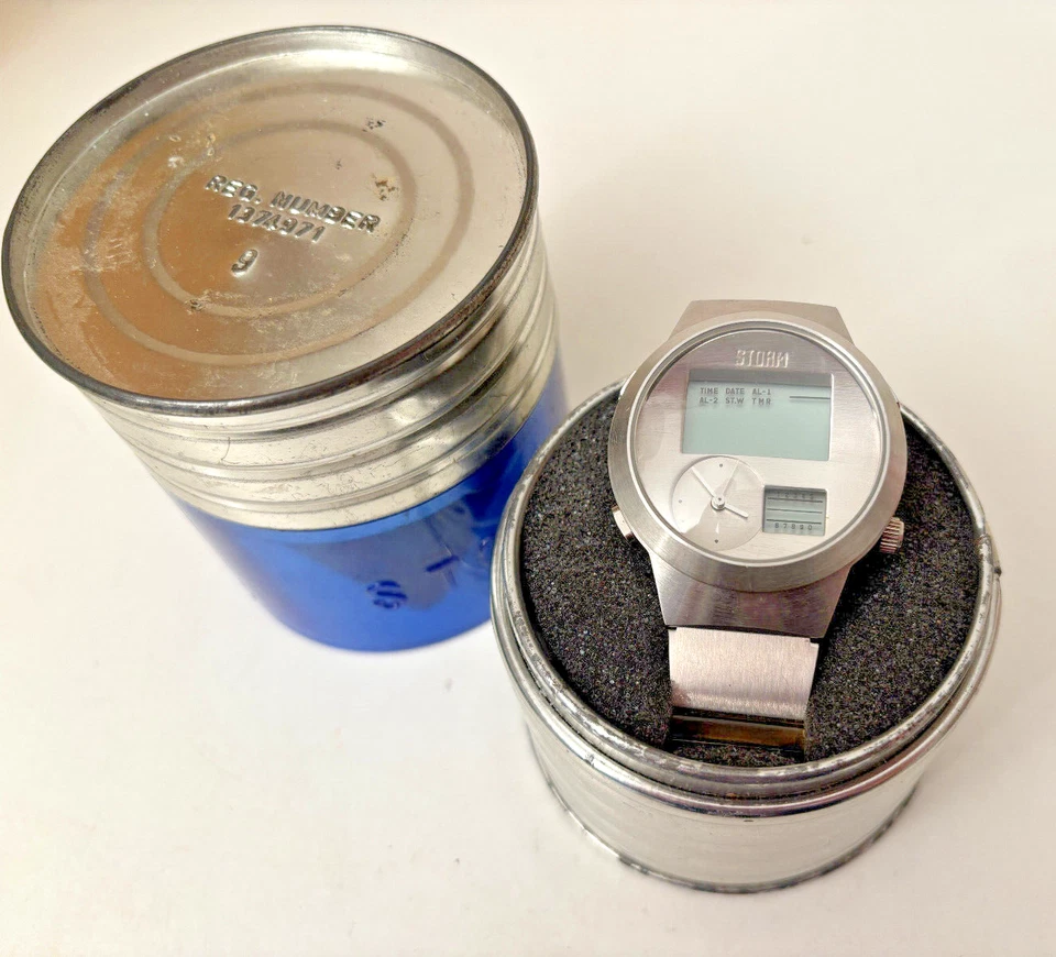 Reloj Hombre Storm Presente en Lata Azul Plata Foto 1 de 3