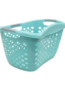 Home Logic 1.8 Bushel Hip Grip Teal Plastic Laundry Basket for Adults & Teens - Picture 1 of 4
