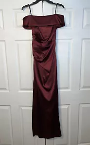Vince Camuto Wine Ruched Gown Sz 0 NWT - Picture 1 of 11