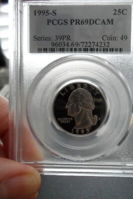 GORGEOUS 1995-S PCGS PR69 DEEP CAMEO WASHINGTON QUARTER - Image 1 of 4
